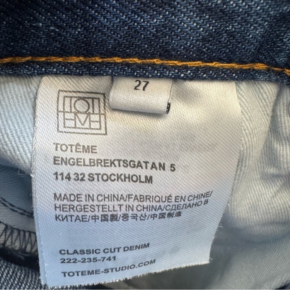 Toteme Classic Cut Denim Jeans Raw Hem size 27 - Picture 8 of 11